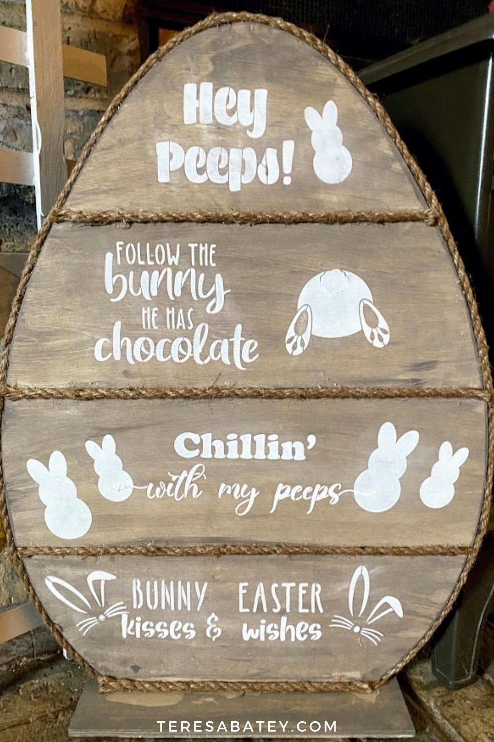 Easter Wood Stencil Decor