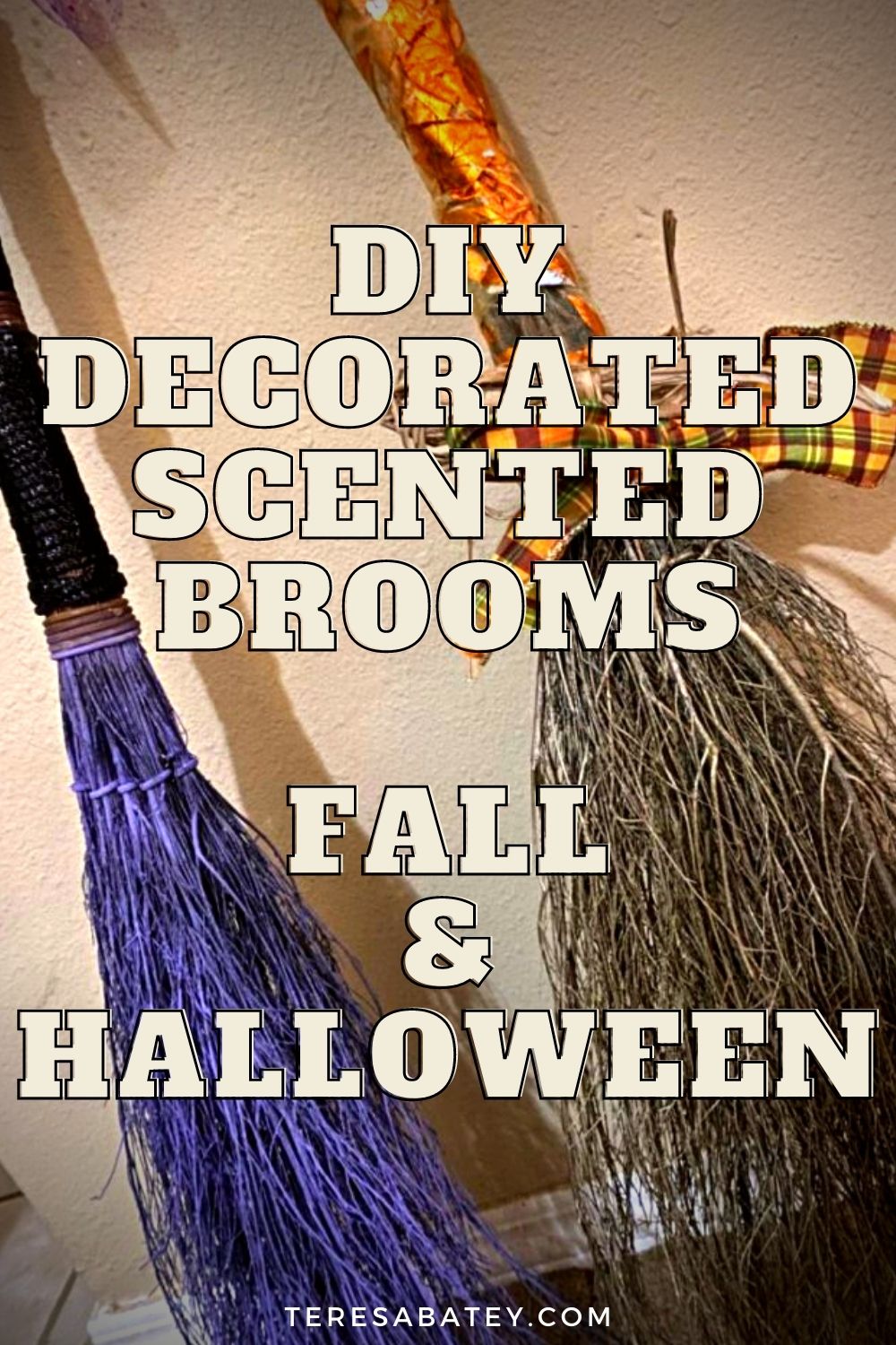 Fall Magic DIY Decorated Scented Brooms To The Season