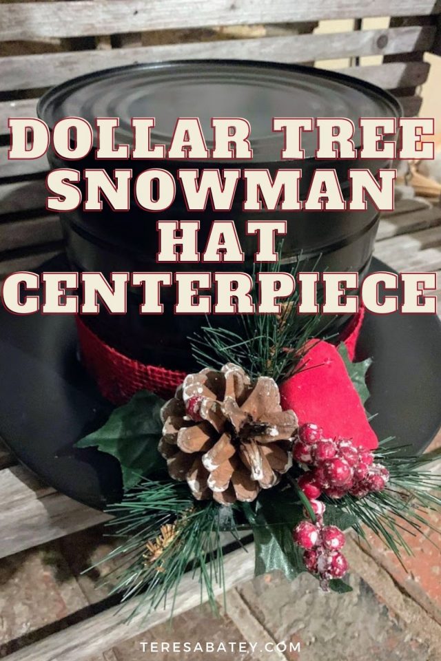 Festive DIY How To Craft A Snowman Hat Centerpiece From Dollar Tree Finds