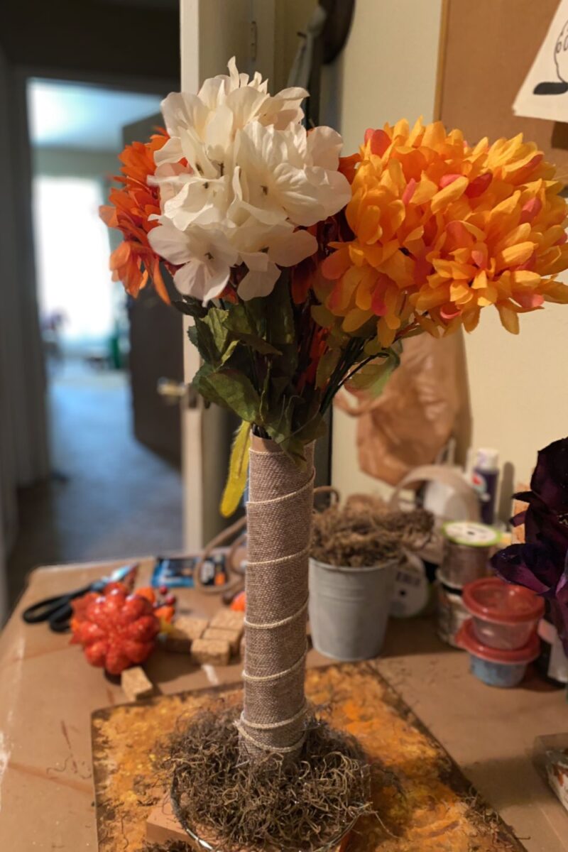 BudgetFriendly Fall Décor DIY Dollar Tree Paper Towel Holder Fall Tree