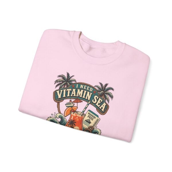 Crewneck Sweatshirt — "Need Vitamin Sea and a Drink Package" Tropical Beach Graphic - Image 39