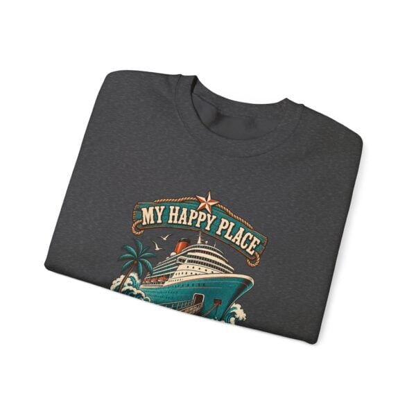 Crewneck Sweatshirt — "My Happy Place Has a Gangway" Cruise Vacation Sweater - Image 31