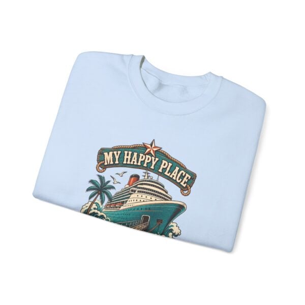 Crewneck Sweatshirt — "My Happy Place Has a Gangway" Cruise Vacation Sweater - Image 35