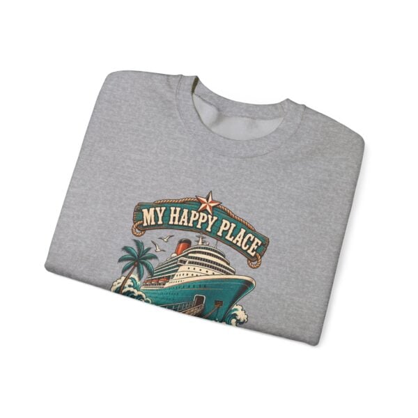 Crewneck Sweatshirt — "My Happy Place Has a Gangway" Cruise Vacation Sweater - Image 19