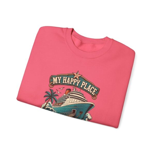 Crewneck Sweatshirt — "My Happy Place Has a Gangway" Cruise Vacation Sweater - Image 43