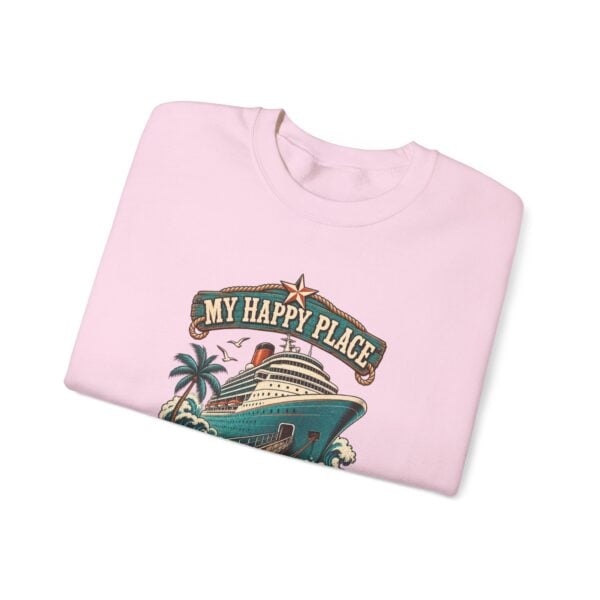Crewneck Sweatshirt — "My Happy Place Has a Gangway" Cruise Vacation Sweater - Image 39