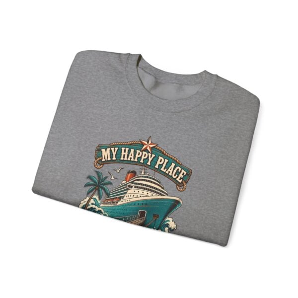 Crewneck Sweatshirt — "My Happy Place Has a Gangway" Cruise Vacation Sweater - Image 27
