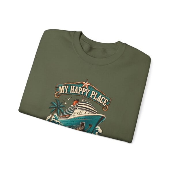 Crewneck Sweatshirt — "My Happy Place Has a Gangway" Cruise Vacation Sweater - Image 23