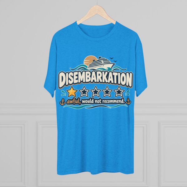 Disembarkation Cruise Tee — "Disembarkation: awful, would not recommend" Novelty Travel Shirt - Image 20