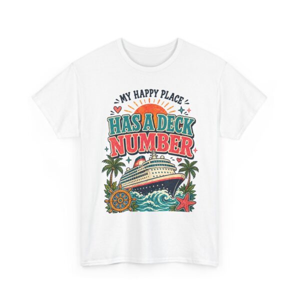 Cruise Lover T-Shirt — “My Happy Place Has a Deck Number” Vintage Boat Tee - Image 3