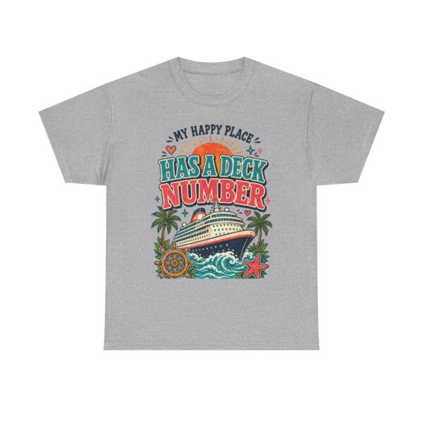 Cruise Lover T-Shirt — “My Happy Place Has a Deck Number” Vintage Boat Tee - Image 25
