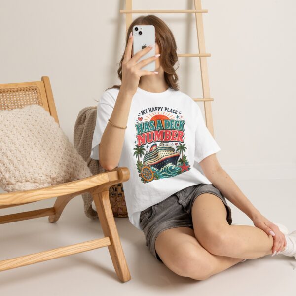 Cruise Lover T-Shirt — “My Happy Place Has a Deck Number” Vintage Boat Tee - Image 5