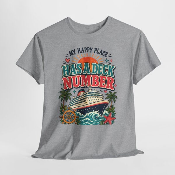Cruise Lover T-Shirt — “My Happy Place Has a Deck Number” Vintage Boat Tee - Image 30