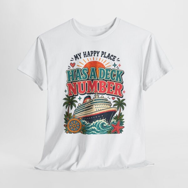 Cruise Lover T-Shirt — “My Happy Place Has a Deck Number” Vintage Boat Tee - Image 6