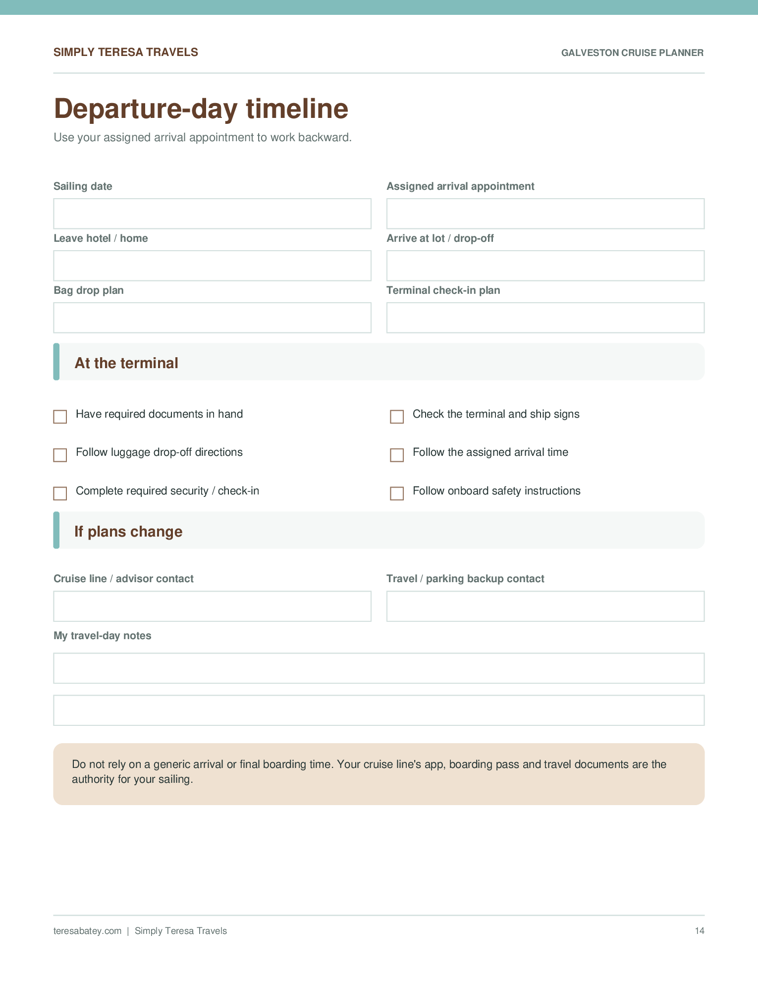 Galveston Cruise Workbook - Image 2
